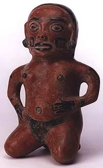 Costa Rican Sculpture of a Kneeling Figure