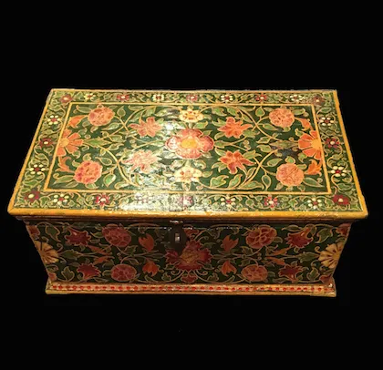 Rectangular Qajar period papier mache box