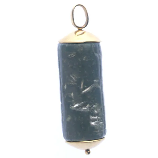 Gold Pendant Featuring a Black Diorite Cylinder Seal