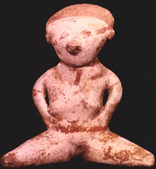 Chinesco Style (Type C) Nayarit Terracotta Sculpture of a Seated Woman