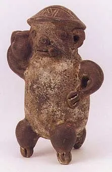 Guanacaste Sculpture of a Monkey Carrying a Vessel