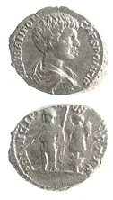 Silver Denarius of Caracalla Struck While Caesar