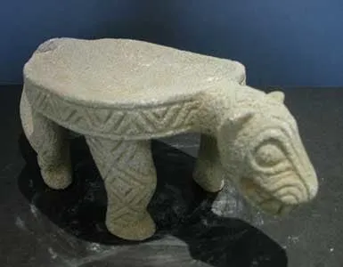 Atlantic Watershed Basalt Metate in the Form of a Jaguar