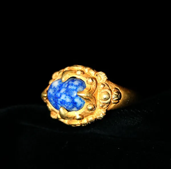 Lapis Lazuli Set in Gold Ring