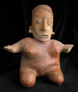 Ameca-Ezatlán Style Jalisco Terracotta Sculpture of a Kneeling Woman