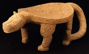 Atlantic Watershed Basalt Metate in the Form of a Jaguar