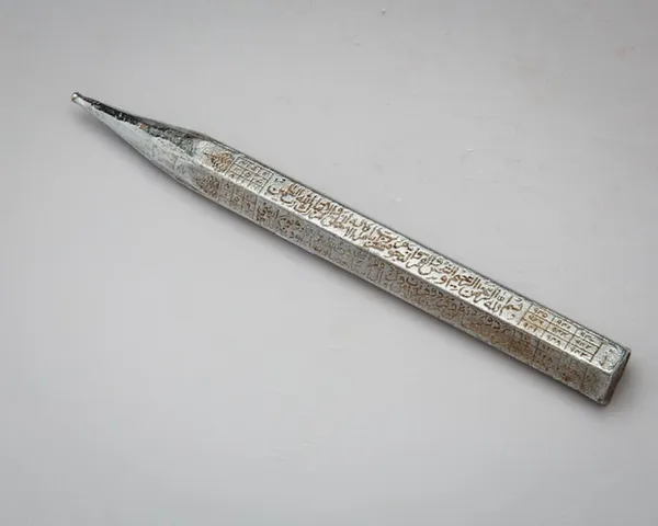 Silver pen with inscriptions