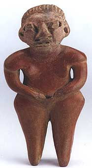 Mayan Sculpture of a Standing Woman