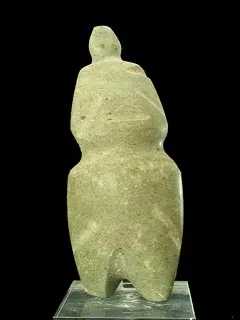 Mezcala Stone Standing Figure with a Cap