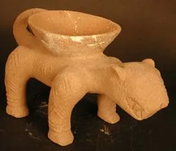 Basalt Sculpture of a Jaguar with a Bowl on its Back