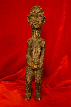 Lobi Wooden Sculpture of a Standing Woman