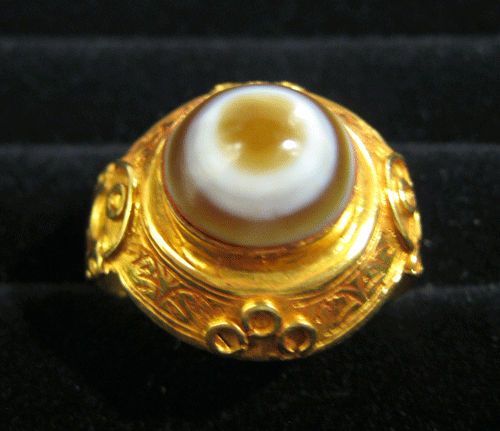 Ottoman-Style Agate Gold Ring
