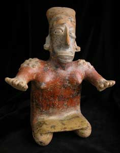Ameca-Ezatlán Style Jalisco Terracotta Sculpture of a Kneeling Woman