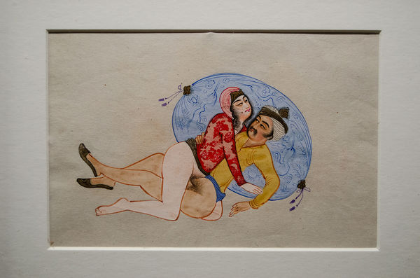 103 - Late Mughal Empire Erotic Manuscript / Painting Inspired by the Kama Sutra