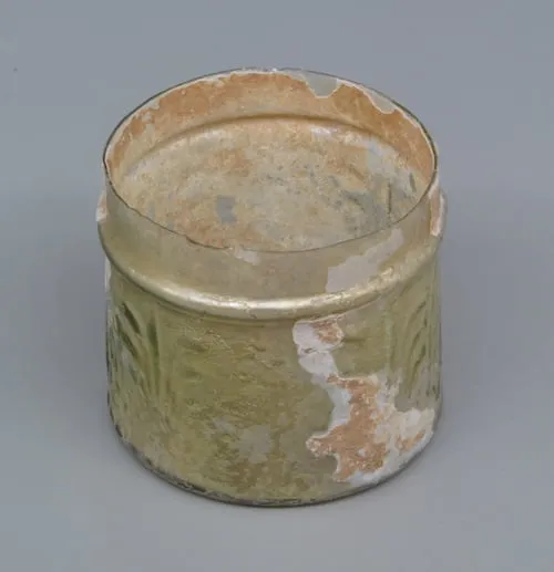 Roman Yellow-Green Glass Pyxis