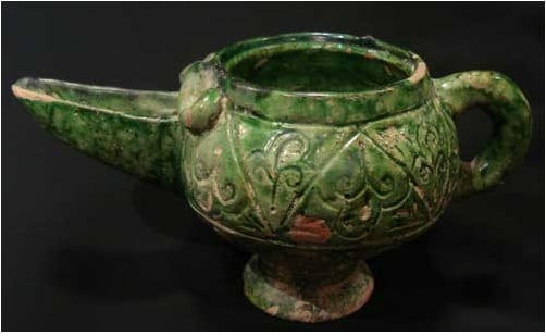 Glazed Oil Lamp