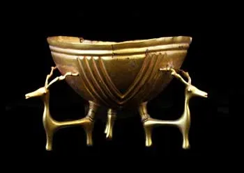 Scythian Gilt Bowl Supported by Three Stags