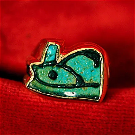 Gold Ring with Faience Eye of Horus Amulet