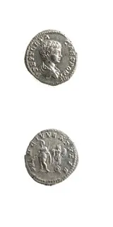 Silver Denarius of Geta Struck While Caesar