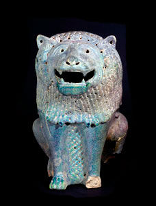 Glazed Incense Burner in the Shape of a Lion