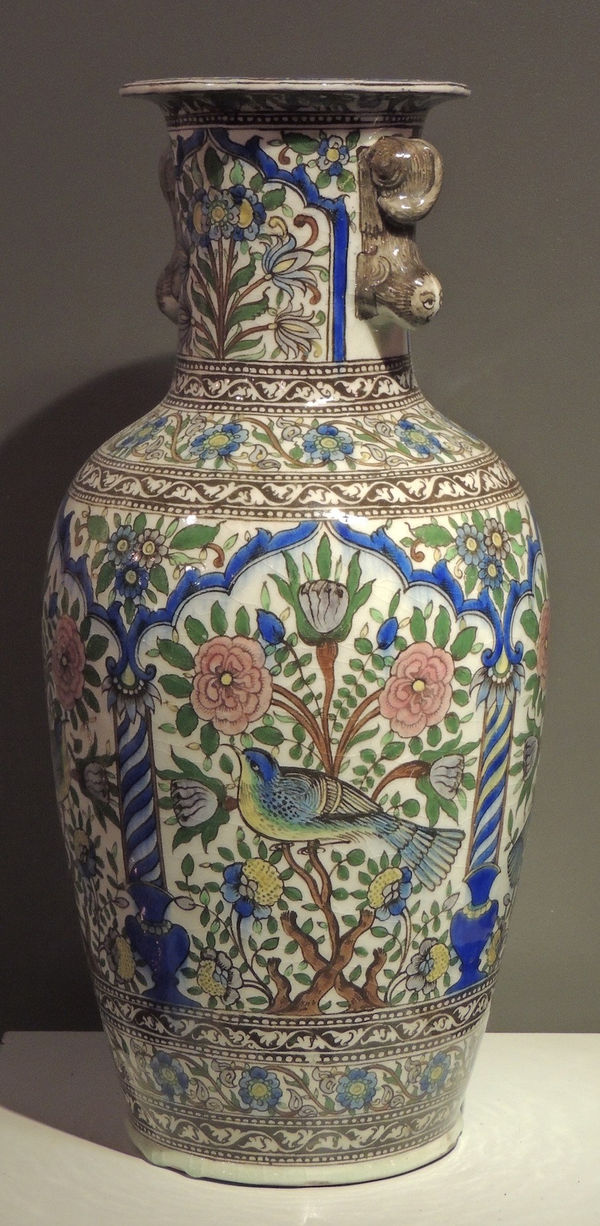 Qajar vase with floral decoration