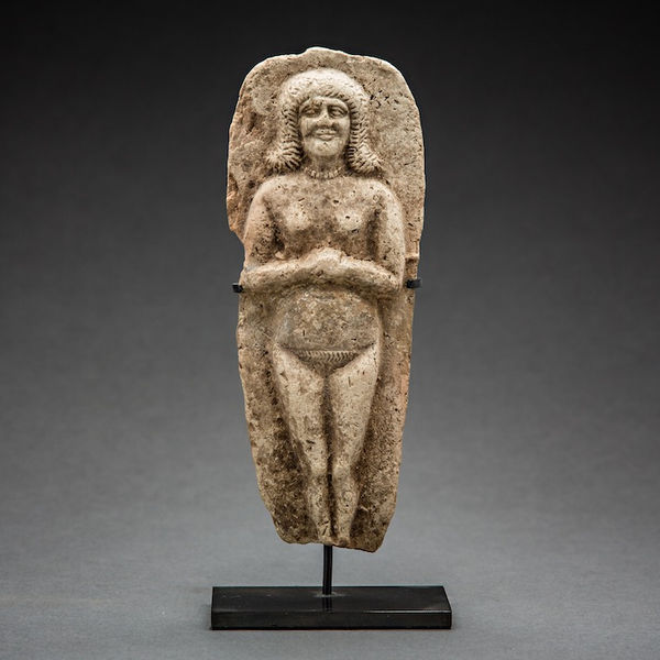 Old Babylonian Clay Moulded Plaque of a Standing Deity