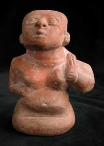 Mayan Sculpture of a Seated Woman