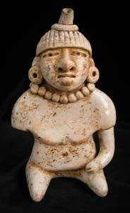 Mayan Human Effigy Whistle with Articulated Arm