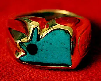 Gold Ring with Faience Eye of Horus Amulet