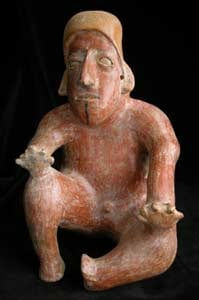 Ameca-Ezatlán Style Jalisco Terracotta Sculpture of a Seated Man