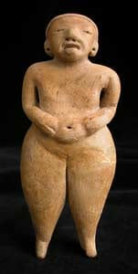 Mayan Sculpture Of A Standing Woman