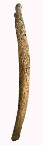 Mayan Ceremonial Engraved Bone Staff or Bow