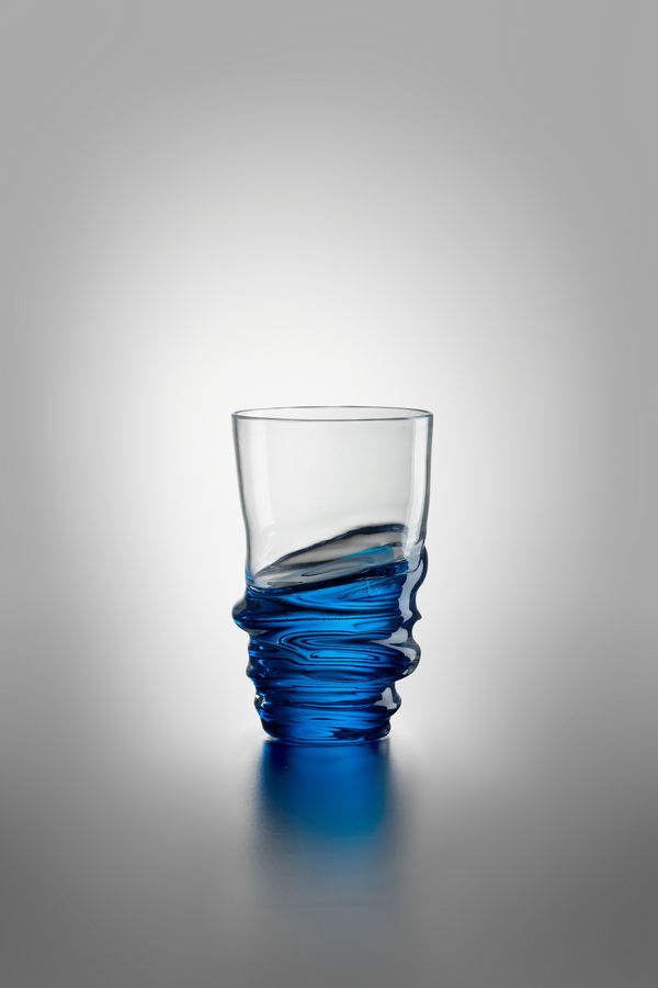Fabrizio Plessi Drinking Glass Sculpture, 2025 Signed by the artist 'Plessi' Murano glass 15.5 x 8.5 cm 6 1/8 x 3 3/8 in