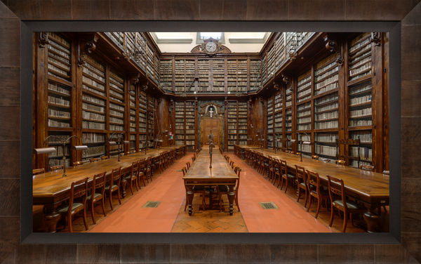 TABACCHINO FRAME, CIGAR LEAF, BLACK LINEN LINER