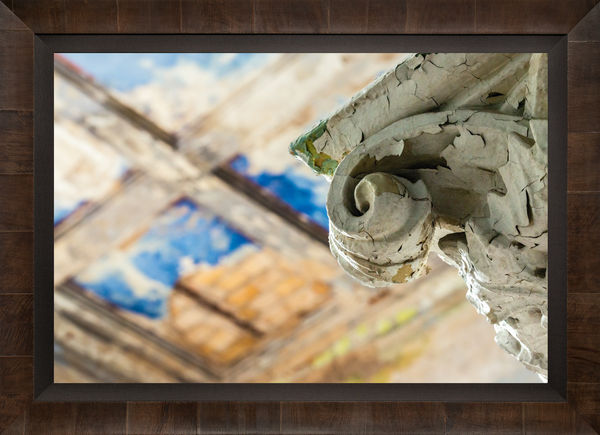 TABACCHINO FRAME, CIGAR LEAF, BLACK LINEN LINER