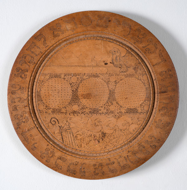 Lazar Berson, Circular Plate for Ben Uri for Pesach (Passover), 1915