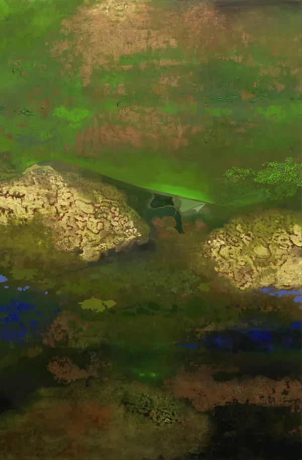 Darren Waterston Open Notes no. 2, 2026 Oil on wood panel 36 x 24 inches 91.4 x 61 cm