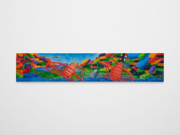 Rachel Simon Marino Pull My Leg, 2026 oil on canvas 36 x 185 1/2 inches 91.4 x 471.2 cm