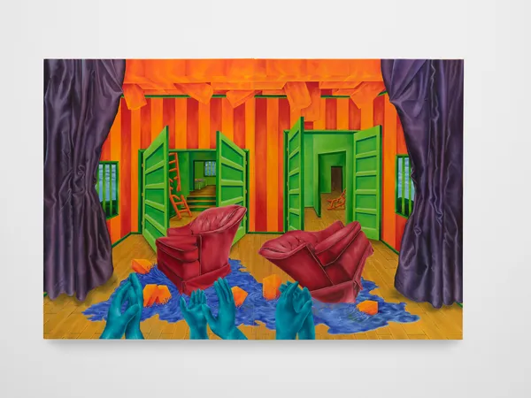 Rachel Simon Marino Curtain Call, 2026 oil on canvas 48 x 72 inches 121.9 x 182.9 cm