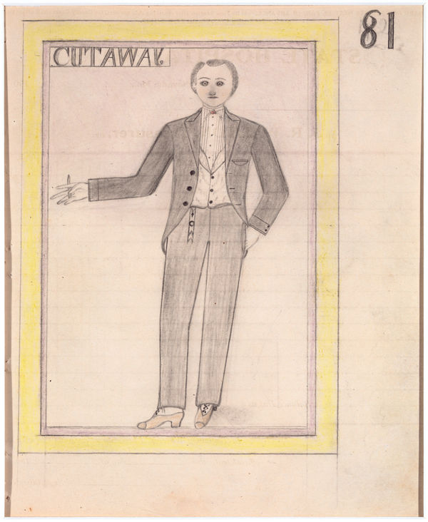 James Edward Deeds, Jr, Cutaway / Hats and CapsP. 81/82 2-sided drawing, c. 1936-66