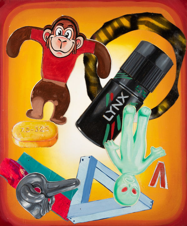 Robert O’Connor syntagms 1, 2022 oil on collaged canvas board, framed 90 x 75cm