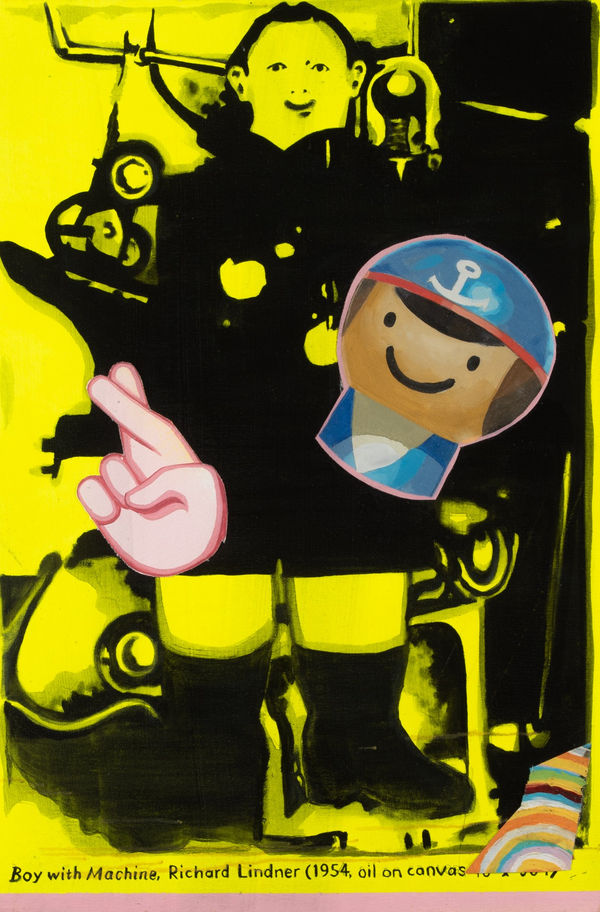 Robert O’Connor syntagms 4, 2022 oil on collaged canvas on board, framed 90 x 75cm