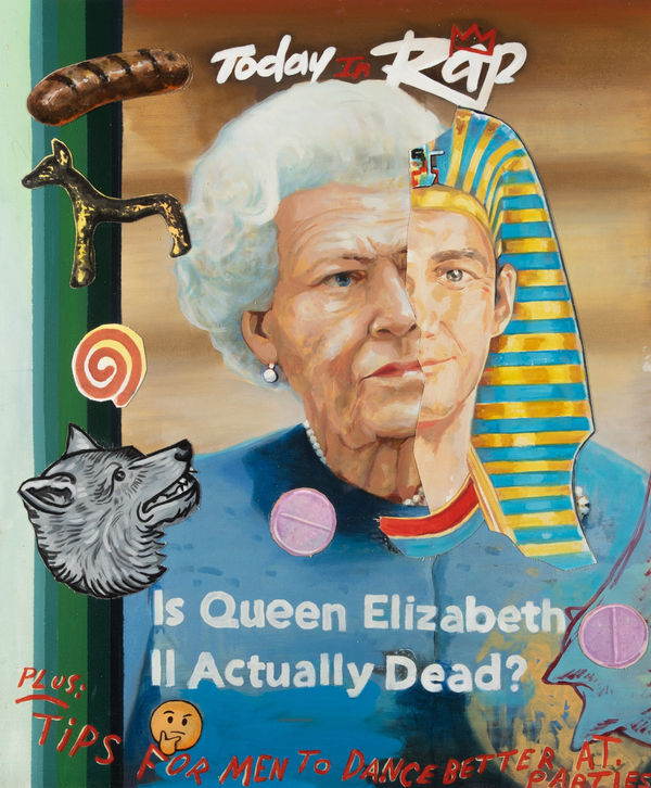 Robert O’Connor syntagms 10, 2022 oil on collaged canvas on board, framed 90 x 75cm