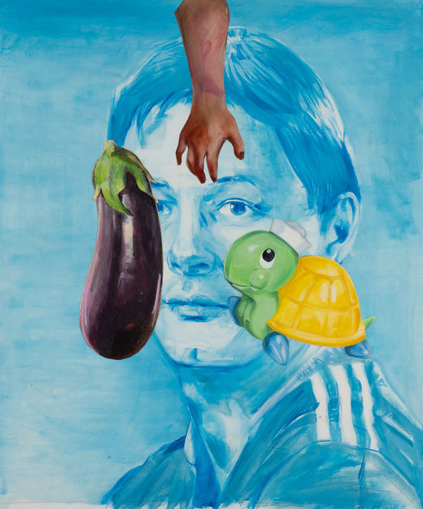 Robert O’Connor syntagms 41, 2022 oil on collaged canvas on board, framed 90 x 75cm