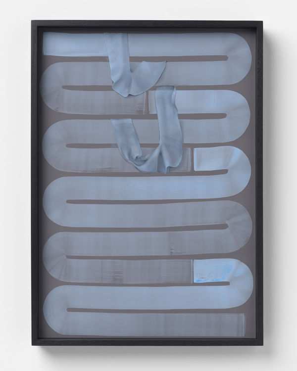 Annika Koops, Double Binds No. 20 (broken blue lines), 2025
