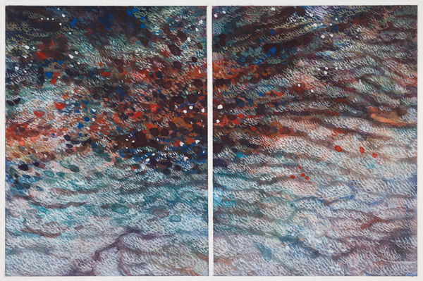 Sue Lovegrove The Invisible Lake no 13.08, 2022 watercolour and gouache on paper, framed 8 x 12 cm (unframed), 28.5 x 31.5 cm (framed)