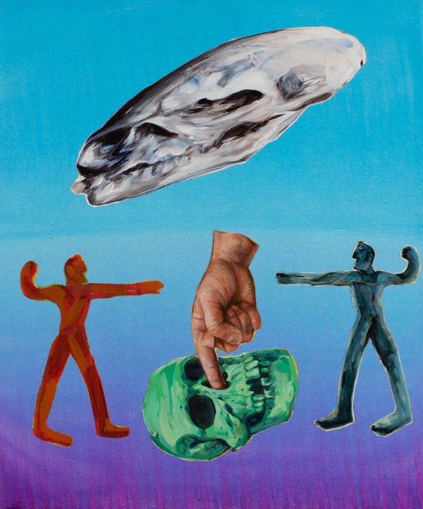 Robert O’Connor syntagms 2, 2022 oil on collaged canvas on board, framed 90 x 75cm