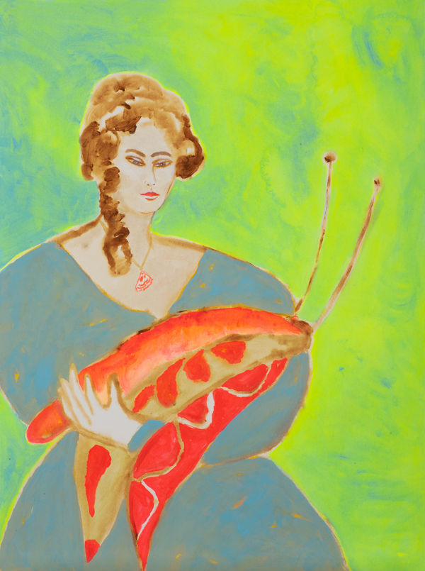 Joan Ross The necklace, 2025 acrylic on watercolour paper 76 x 56 cm (paper size)