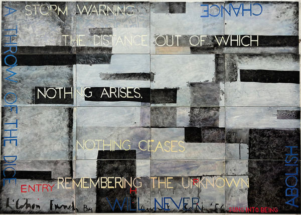 Imants Tillers Nature Speaks: HP , 2024 Acrylic, gouache on 16 canvasboards nos. 112378-112393 101.6 x 142.2 cm