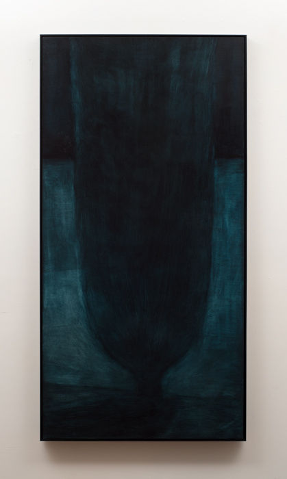 Alexander Okenyo Pillar, 2017.0 oil on board, framed 186 x 94cm